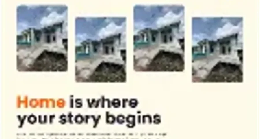 The landing page leads with the property photography and “Home is where your story begins.”